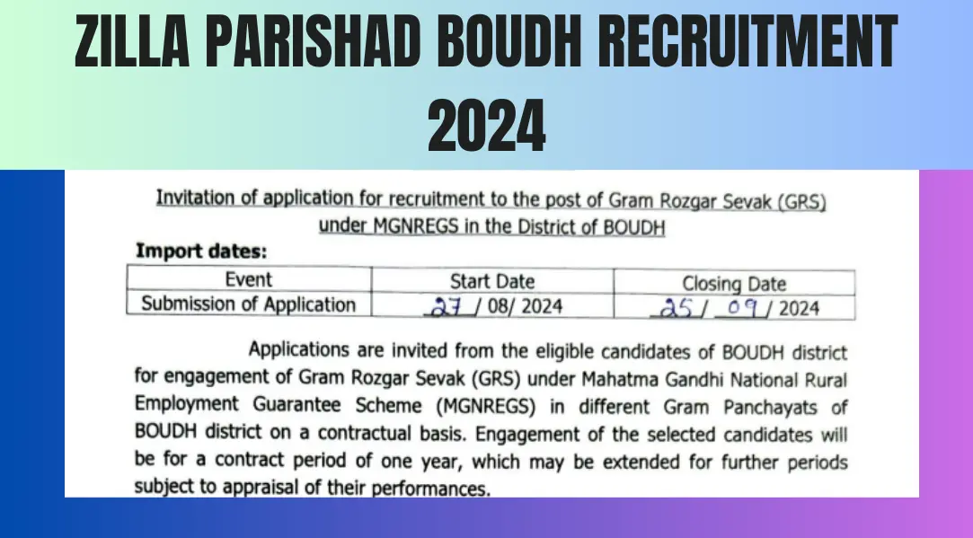 ZP Boudh Recruitment 2024